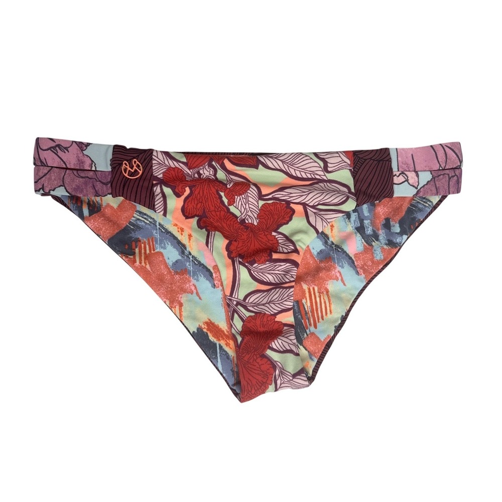 Maaji Bikini Bottoms Womens Medium Multicolor Reversible Tropical Floralβ Cheeky